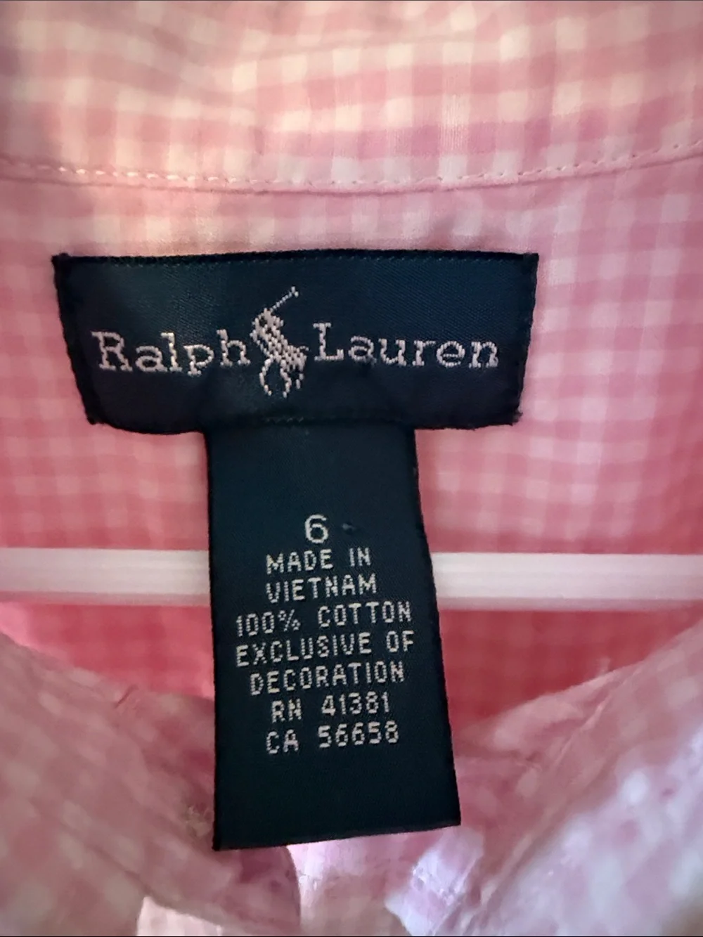 Ralph Lauren Pink Gingham Button-Down Shirt
